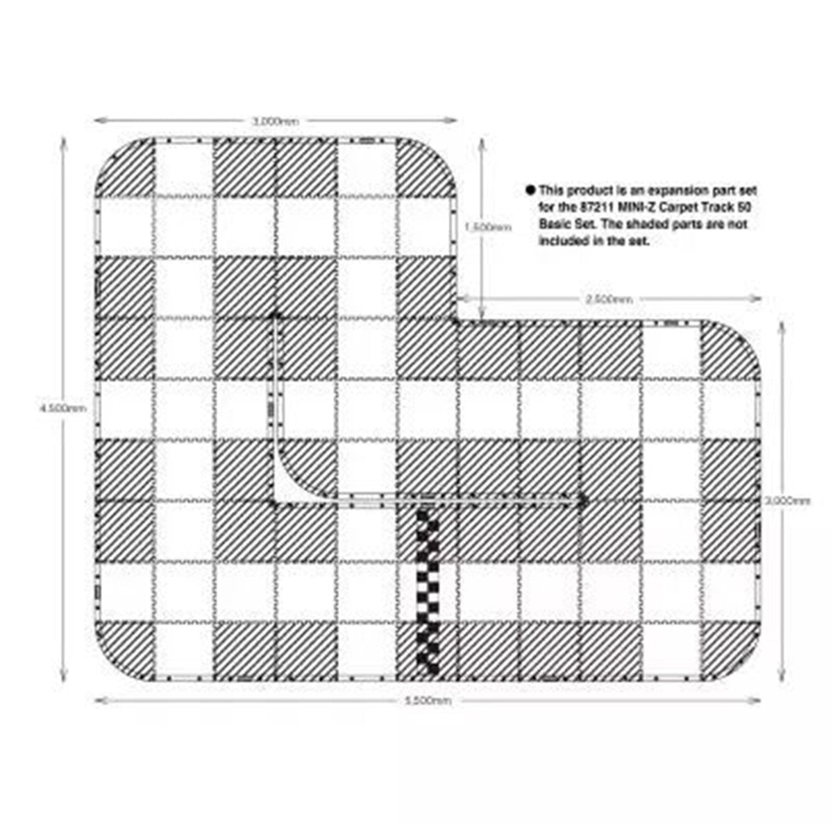 Mini-Z Carpet Track 50 Expansion Set (44pcs)