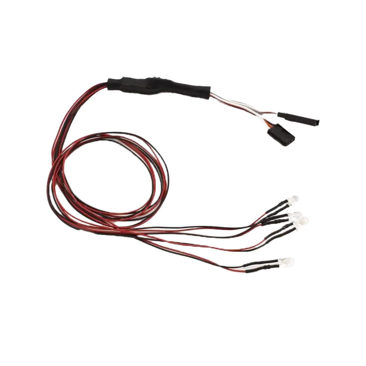 LED Light Unit, 4x F5 Bulbs, Clear and Red, L=400