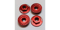 M4 Aluminum Serrated Flange Nut, Red (4pcs)