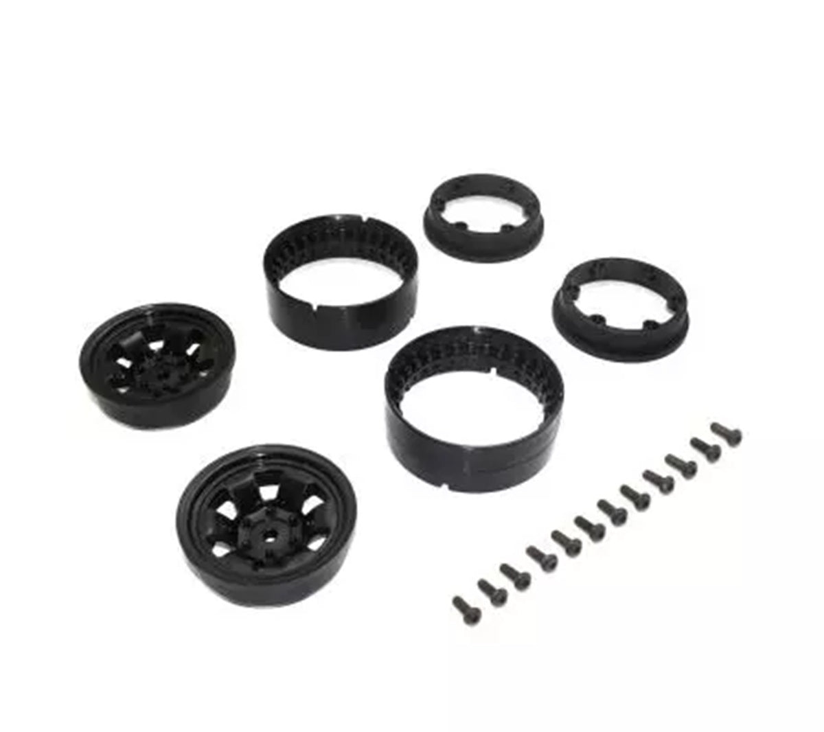 Bead-lock Wheel 1.9 Spoke Black (KC10/2pcs)