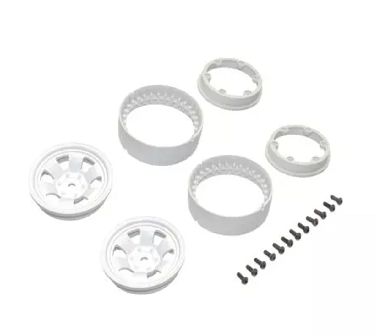 Bead-lock Wheel 1.9 Spoke White (KC10/2pcs)