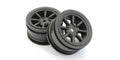 8-Spoke Watanabe Wheel, Metallic Black, 2pcs