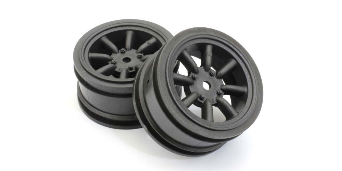 8-Spoke Watanabe Wheel, Metallic Black, 2pcs
