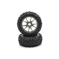 10-Spoke Wheel with Tire (Gunmetal / KC / 2pcs)
