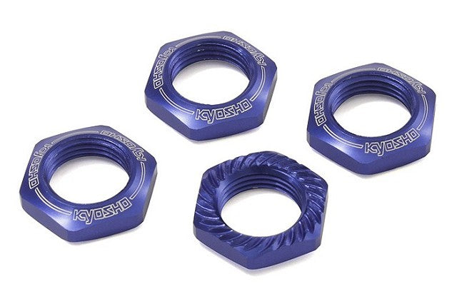 Blue 17mm Serrated Wheel Nut (4pcs)