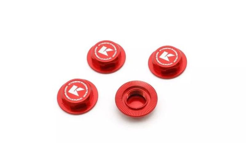 Wheel Nut (Red/4pcs/Flange Cap/Serration)