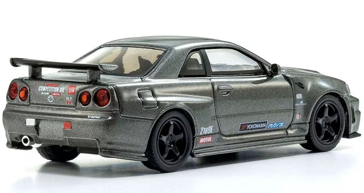 MOTN 1/64 Nissan Skyline R34 GT-R Nismo CRS Ver. with LED Diecast Model
