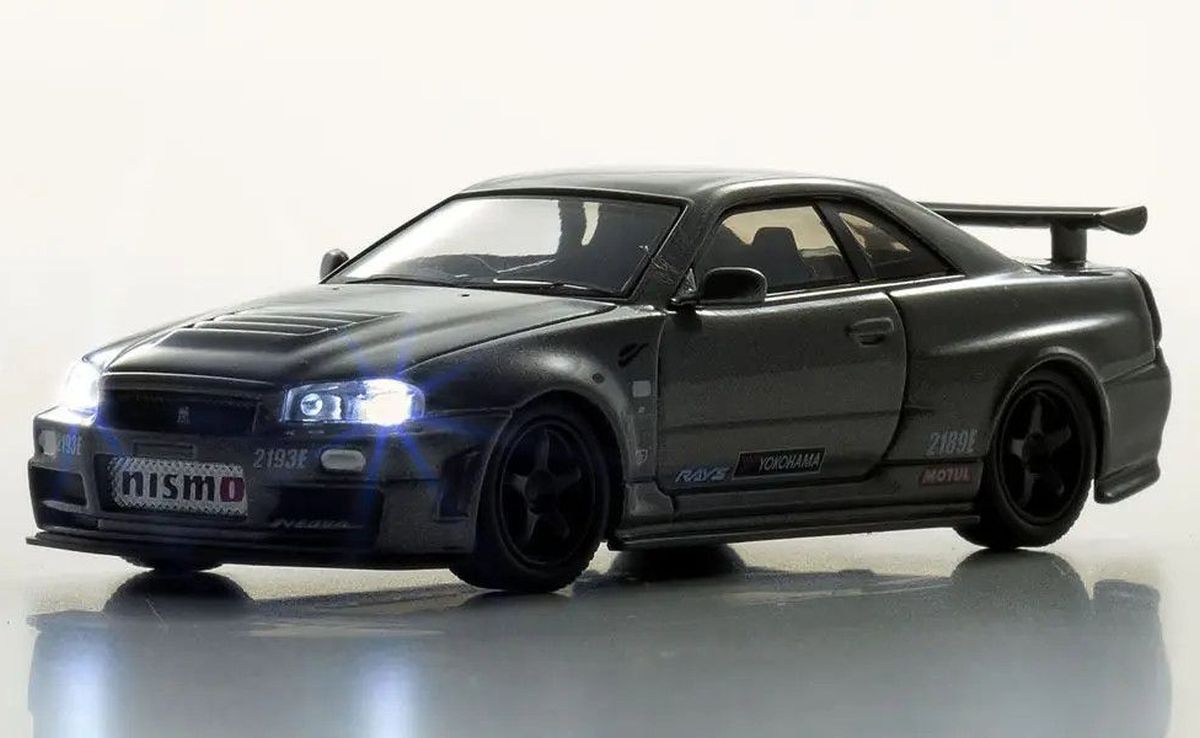 MOTN 1/64 Nissan Skyline R34 GT-R Nismo CRS Ver. with LED Diecast Model