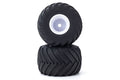 Monster Tire with Wheel (White/V-Shaped/2pcs)