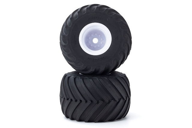 Monster Tire with Wheel (White/V-Shaped/2pcs)