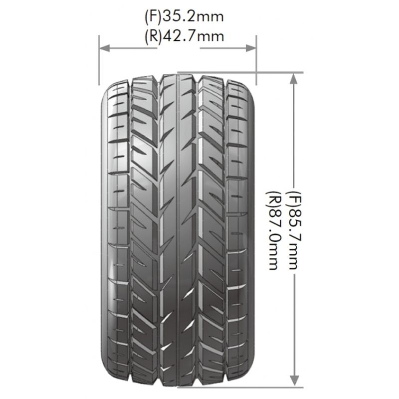 E-Rocket 1/10 4WD Front Buggy Tire, Soft, Mounted on White