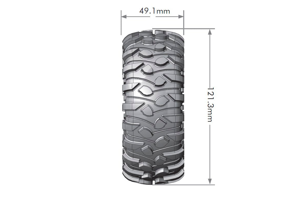 CR-Rowdy 1/10 1.9" Crawler Tires, 12mm Hex, Super Soft,