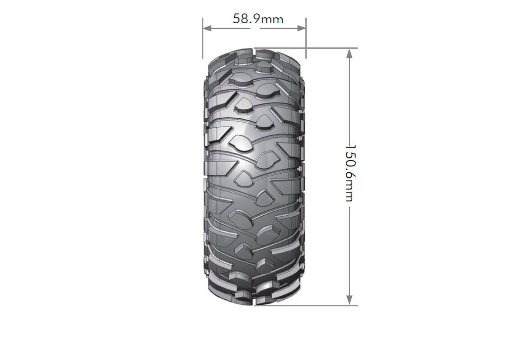 CR-Rowdy 1/10 2.2" Crawler Tires, 12mm Hex, Super Soft,