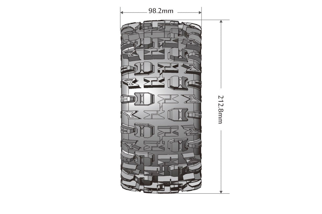 MFT X-Pioneer X-MAXX Sport Monster Truck Tires, 24mm Hex,