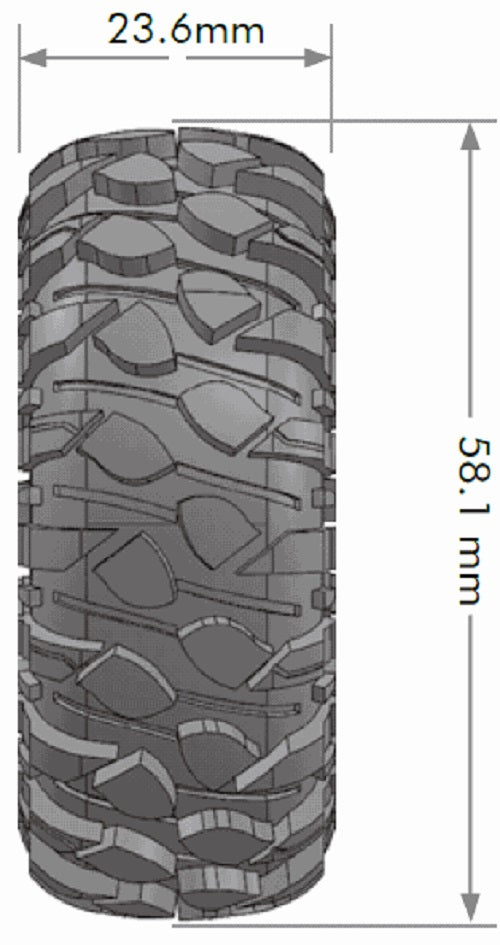 CR-Rowdy 1/18, 1/24 1.0" Crawler Tires, Super Soft,