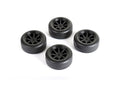 Drift Tires + Wheels 8 Spoke Black +1mm (4pcs), Fits LMX