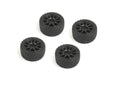 Rally Tires+Wheels 10 Spoke Black +1mm (4pcs), Fits LMX