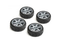 1/10 Road Tires 6 Spoke Wheel, Gray / ET-0mm (4pcs)