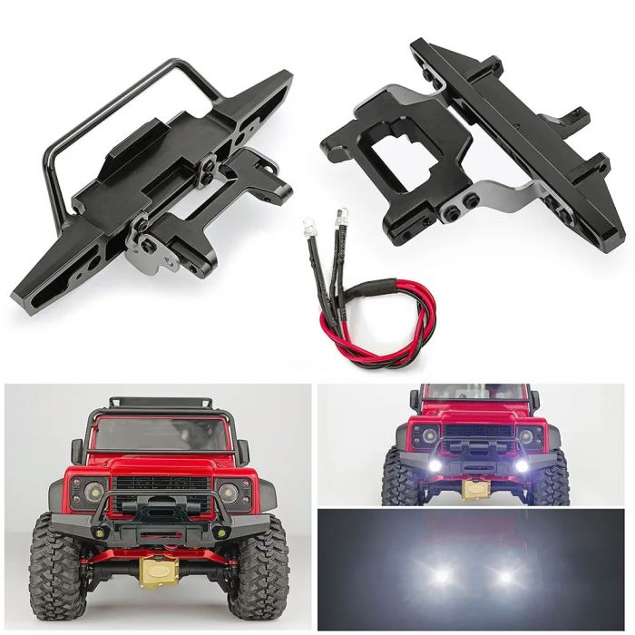 Front and Rear Bumper with Lights, for Traxxas TRX-4M