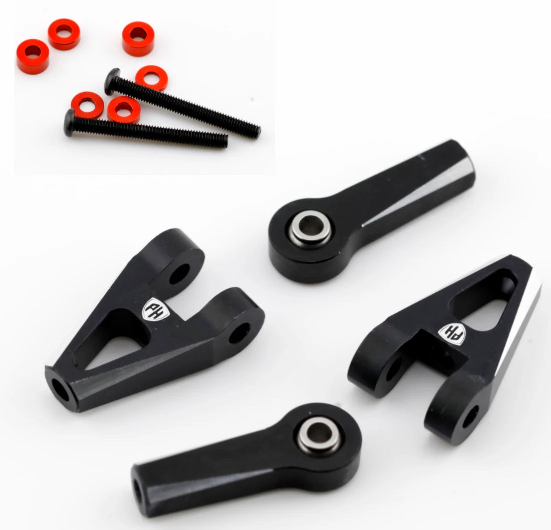 Aluminum Rrear Upper Arms Set, Black, for Kyosho 1/10 Fazer