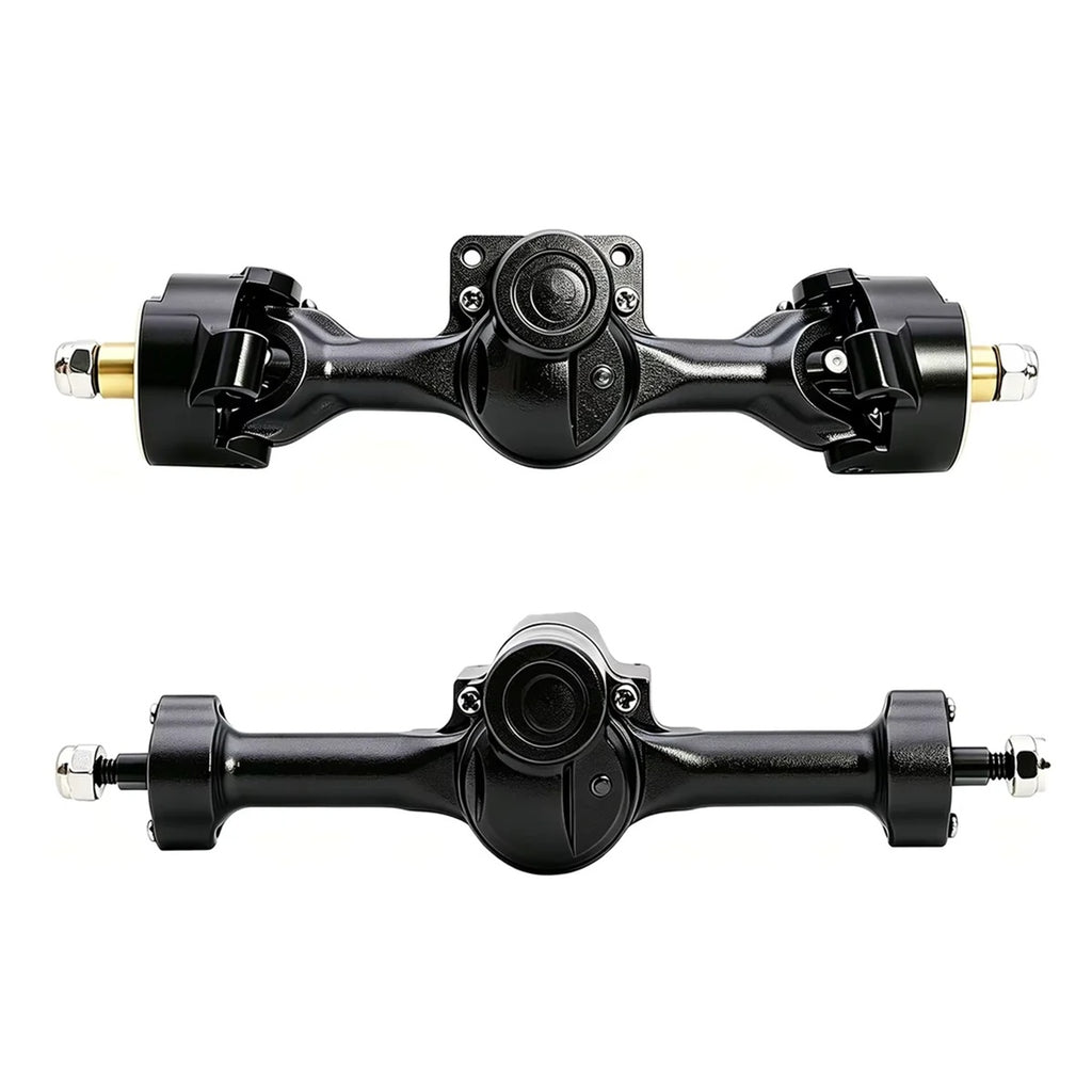 Axial SCX30 Front + Rear Aluminum Complete Axles Black
