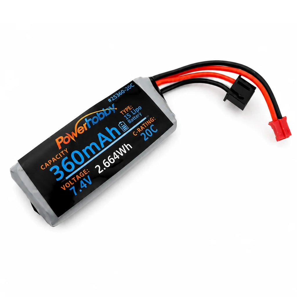 Axial SCX30 7.4V 2S 360mAh LiPo Battery & Aluminum Mount