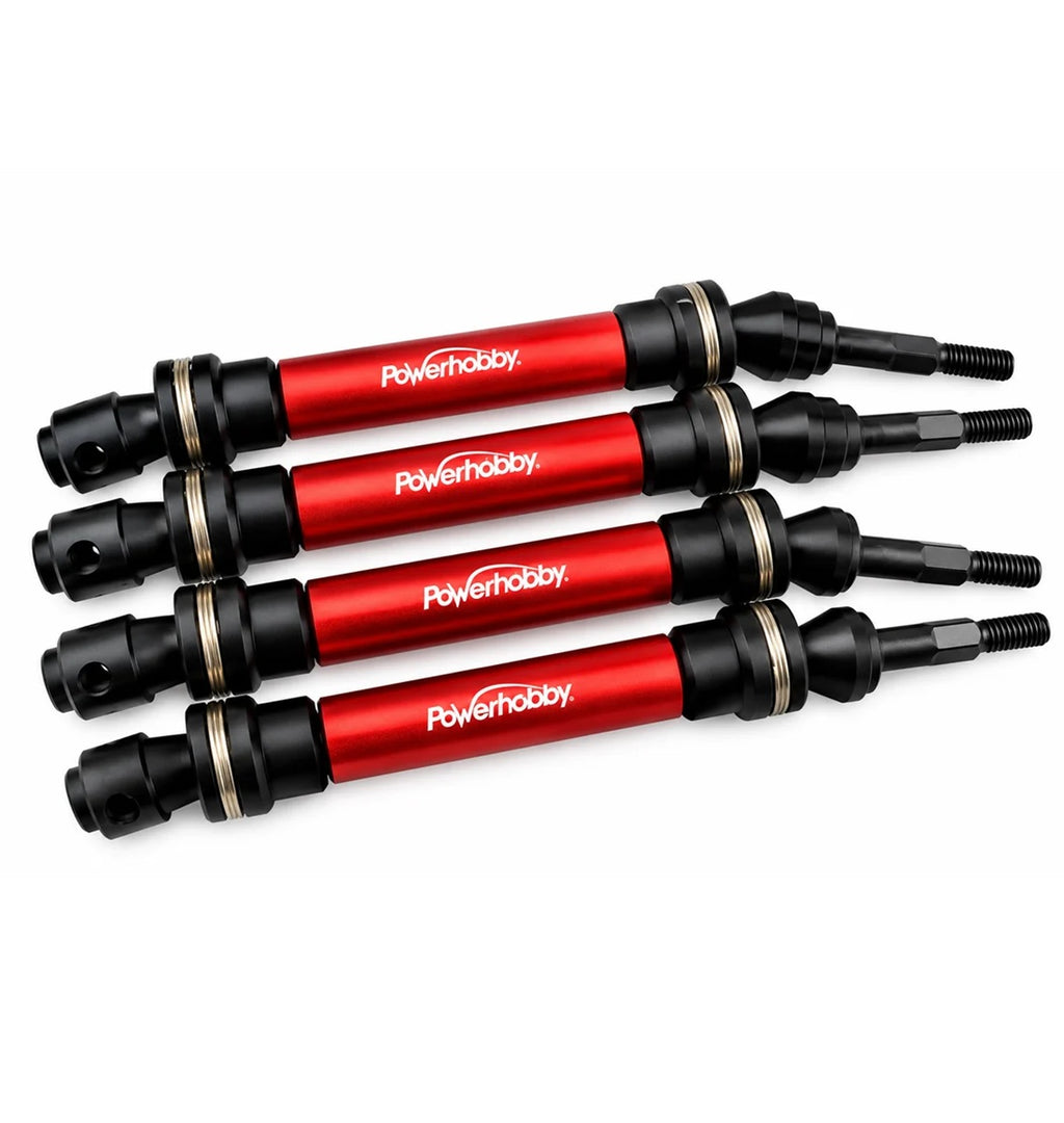 Front & Rear HD Steel Driveshafts / CVD Red FOR