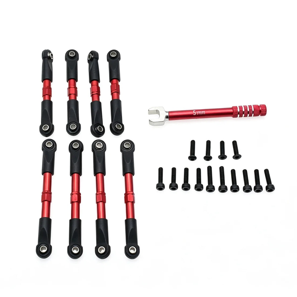 Aluminum Pull Rods Red FOR Trxxas 1/16 E-Revo / Summit