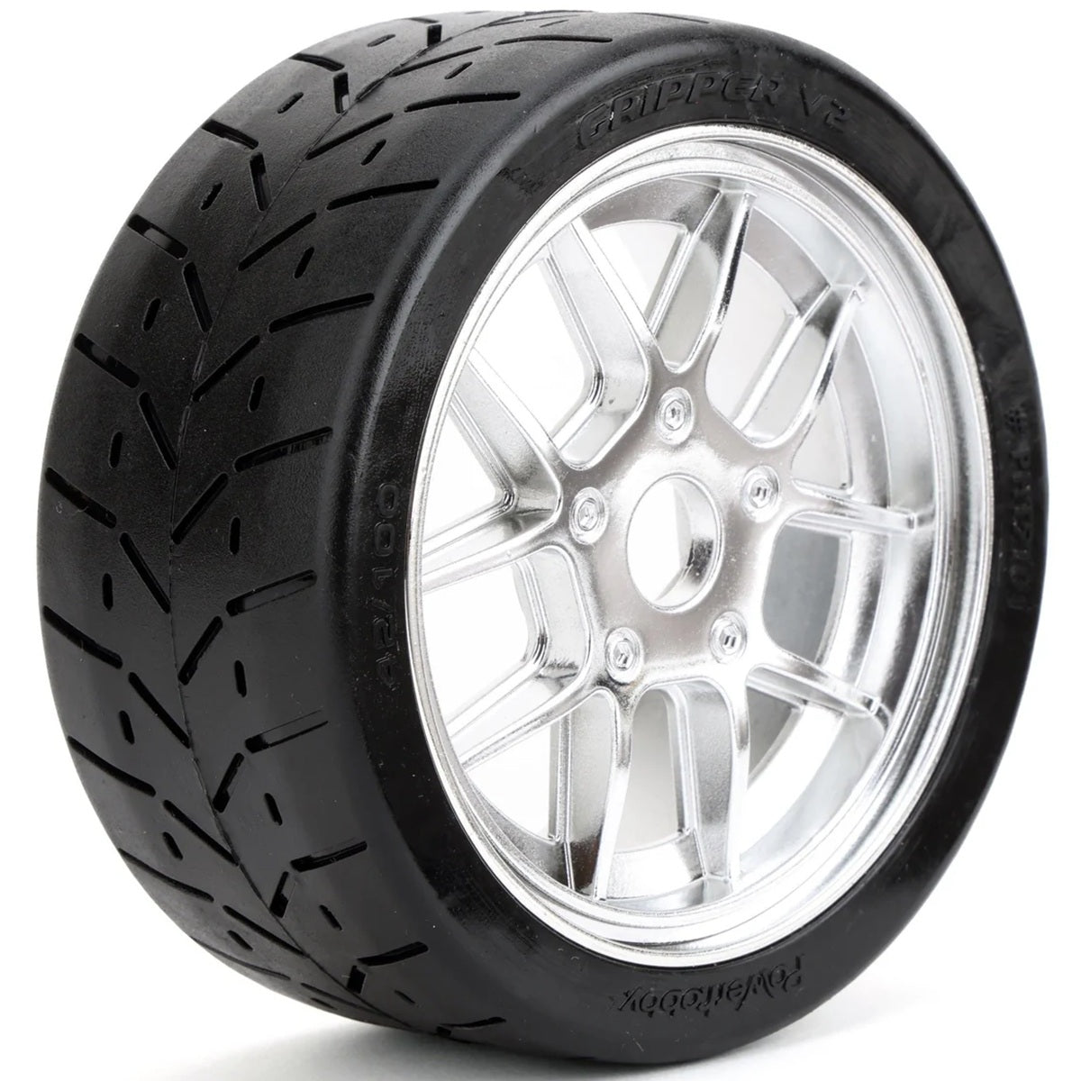 1/8 Gripper 42/100 Belted Mounted Tires 17mm Chrome