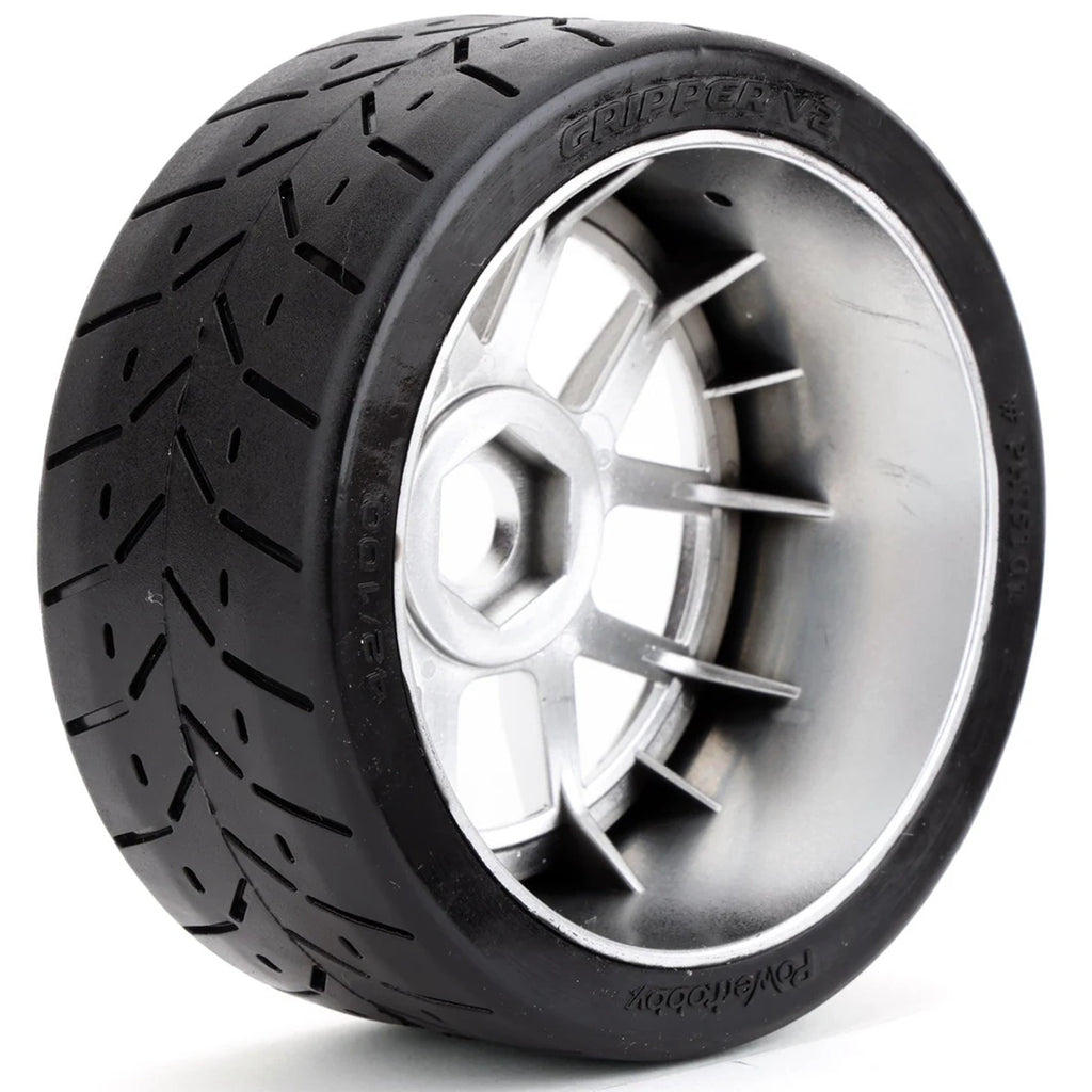 1/8 Gripper 42/100 Belted Mounted Tires 17mm Chrome