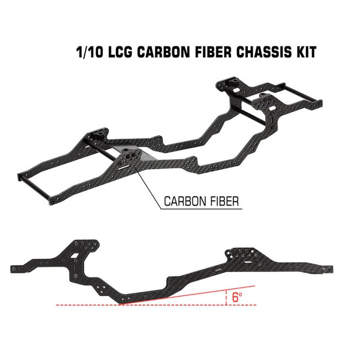 LCG Carbon Fiber Chassis Kit Frame, for Axial SCX10