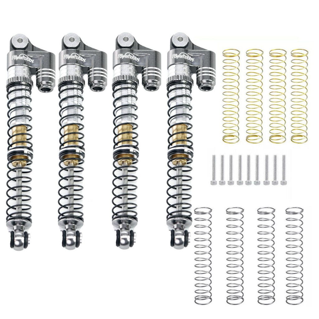 1/24 Aluminum 58mm Long Travel Shocks, Gray, for Axial SCX24