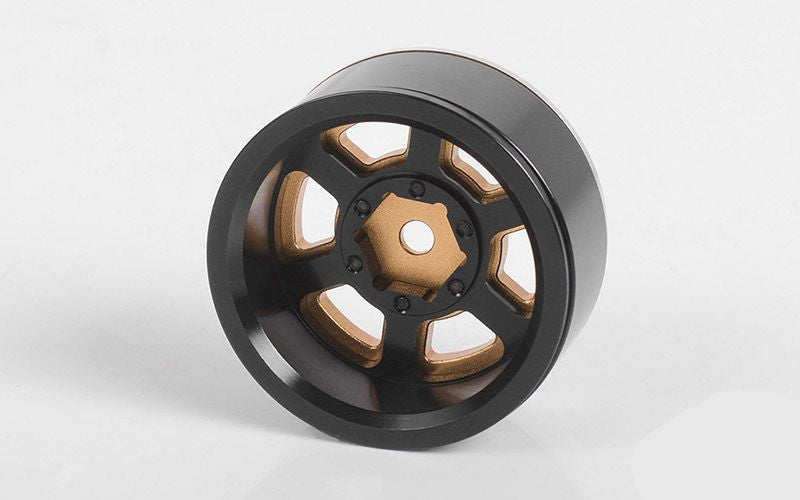 Six-Spoke 1.55" Internal Beadlock Wheels (Gold)