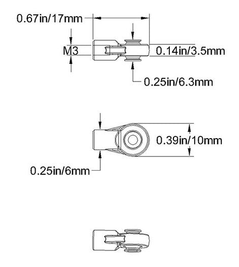 M3 Mini Plastic Rod End (20 pcs)