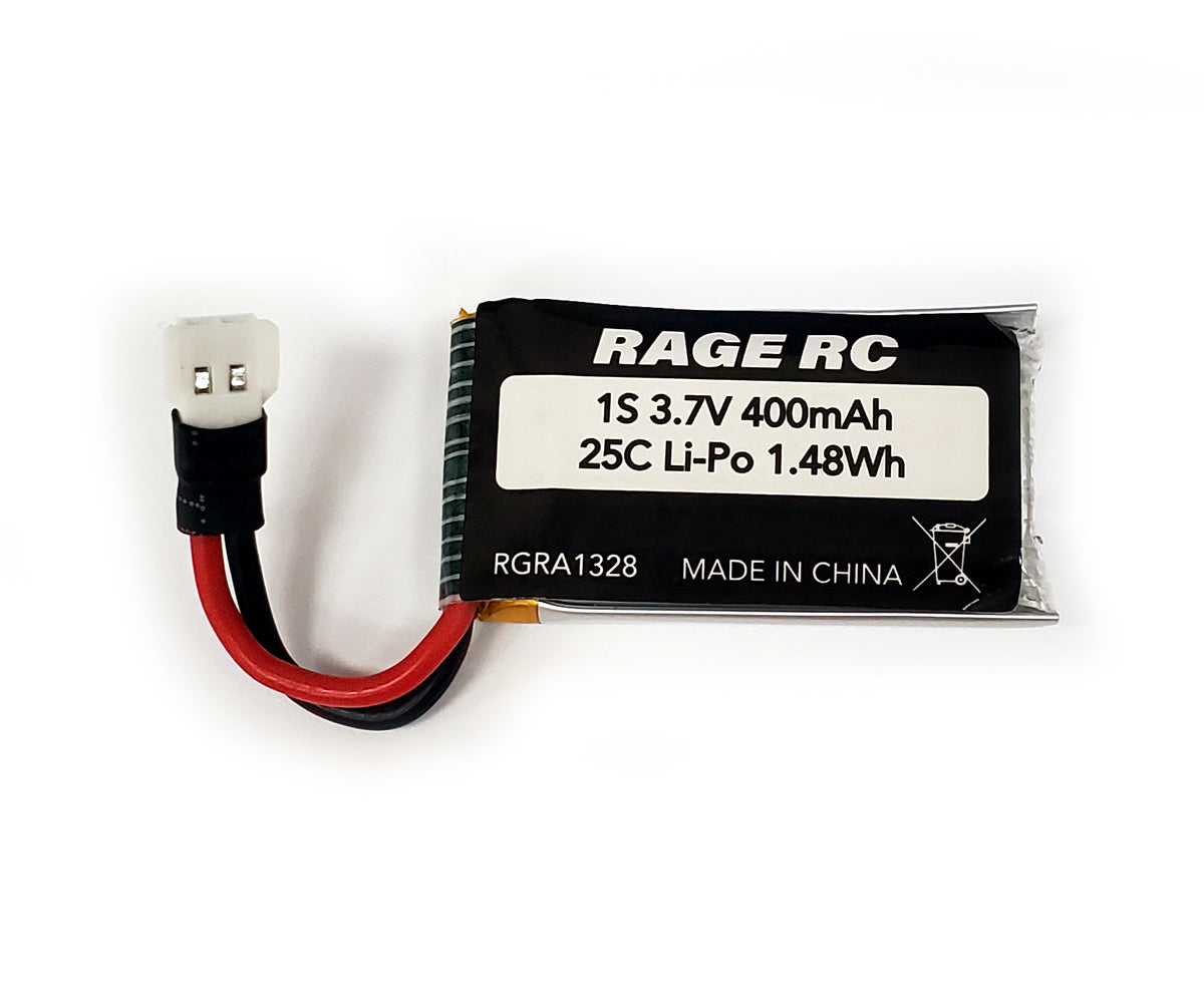 3.7V 400mAh 25C LiPo Battery; Micro Warbirds, Tempest 600 X4, Sport Cub, Super Cub MX4