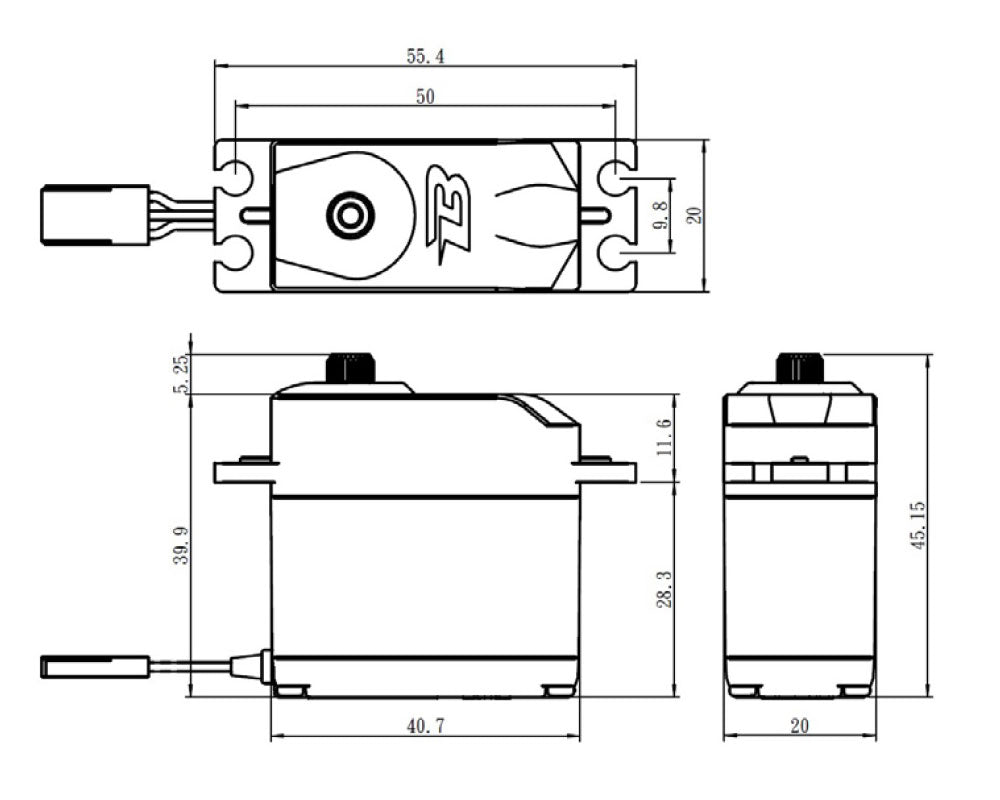 Budget Analog Servo 0.11sec / 90oz-in (6kg-cm) @ 6V
