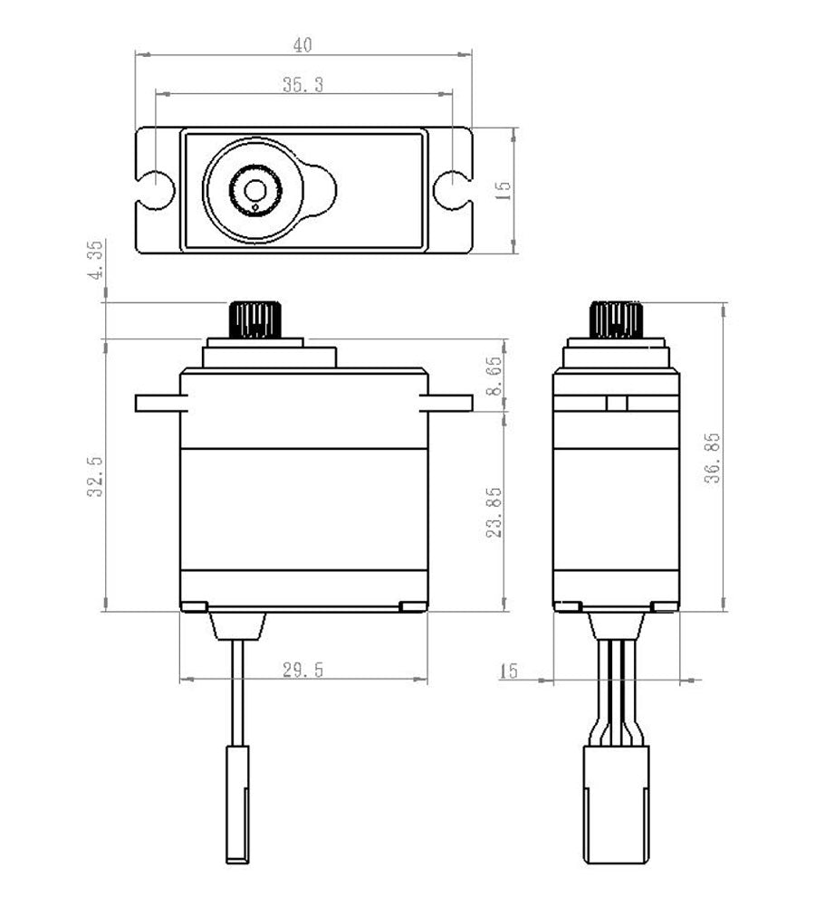 Waterproof Premium Mini Servo w/Soft Start .10sec/111oz@7.4v