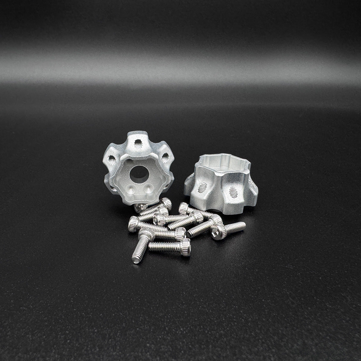 12mm Hex "DOT" Machined Aluminum Hubs (2) "3 DOT 7mm"