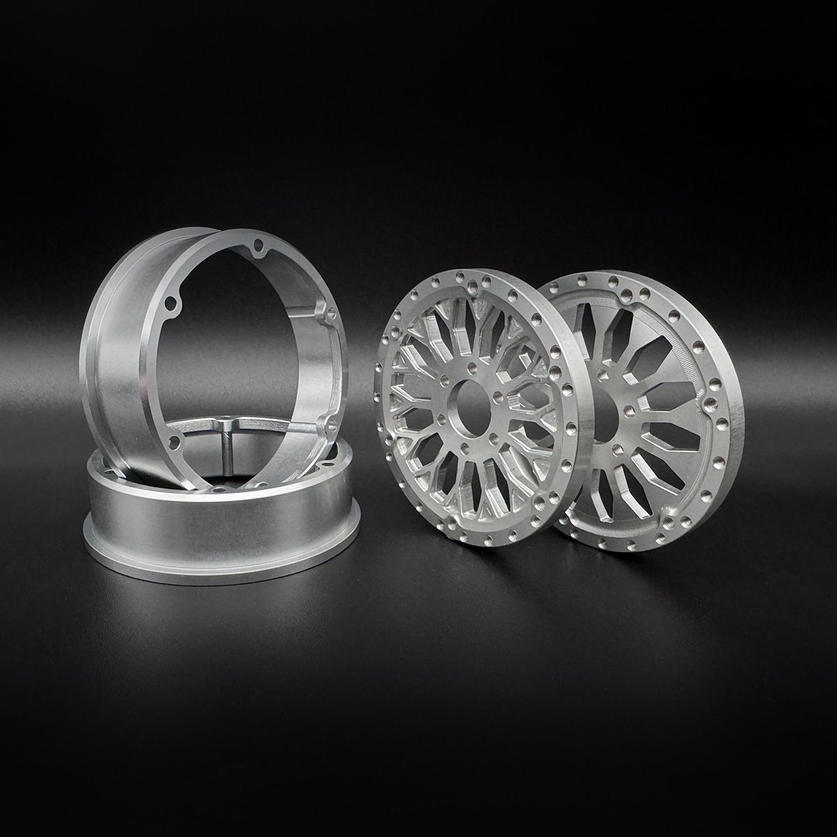 2.2 "Shield" Aluminum Beadlock Wheels w/Hubs (2)