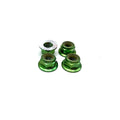 5mm Aluminum Flanged & Serrated Lock Nut 4pk, Green