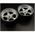 NIZ 5-Star Multipiece Style 1-10 Silver Rims, 6mm Offset