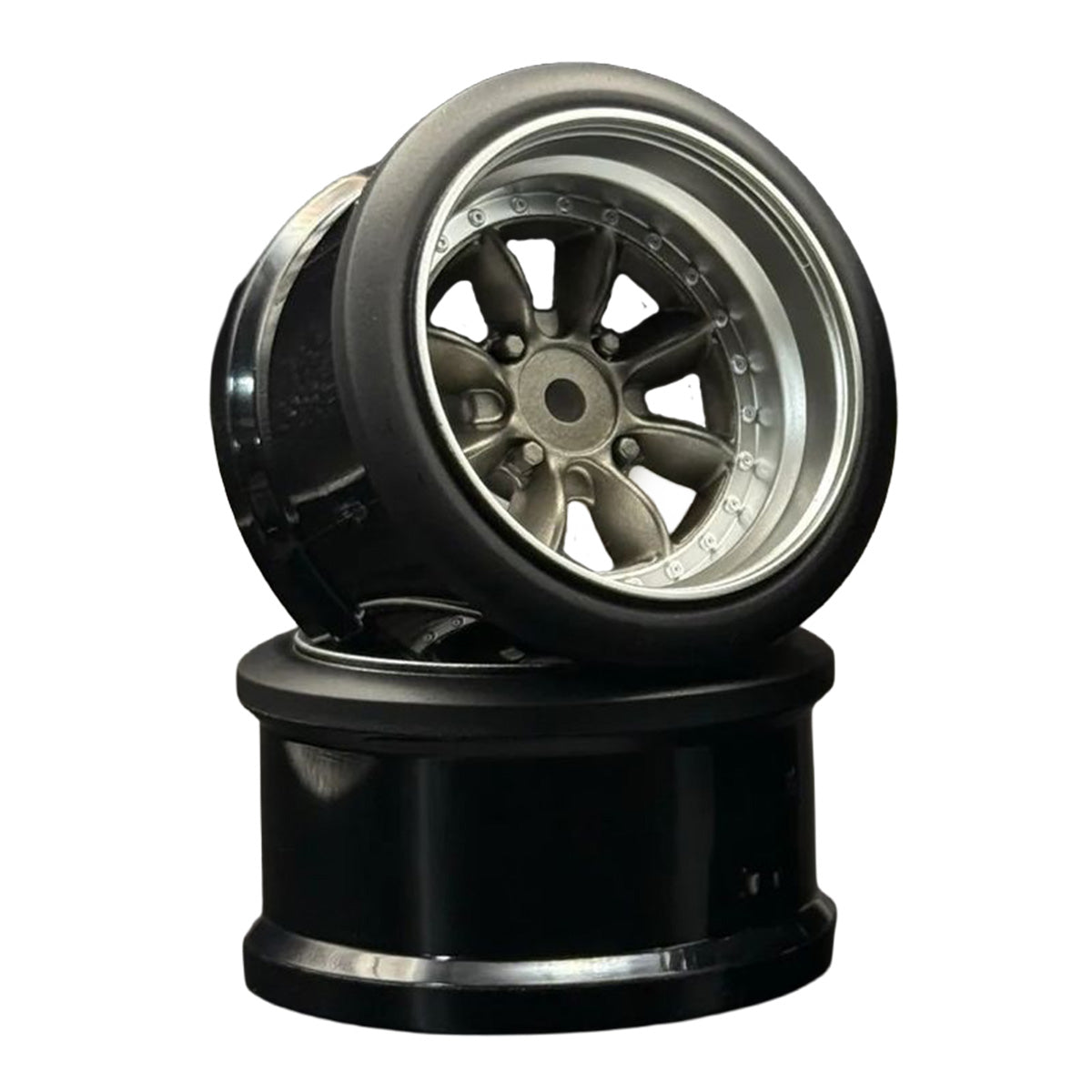 Pana 8-Spoke Style 1/10 Gun Metal Rims, 6mm Offset