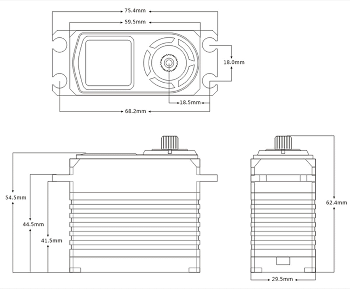 BH125W HV DC Digital Servo .085sec / 1735.9oz @ 8.4V
