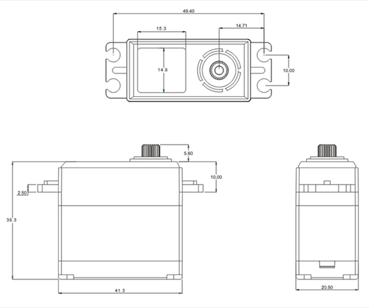 HV Coreless Digital Servo, .14sec / 486.1oz @ 8.4V