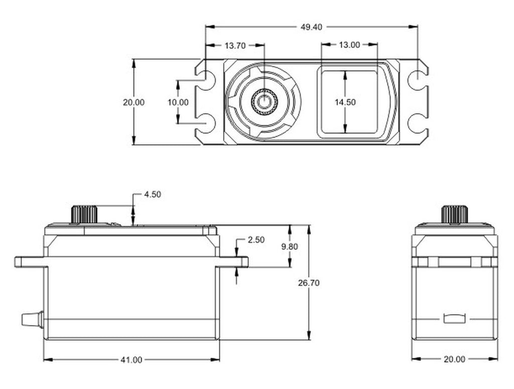 HV Coreless Digital Servo, .057sec / 166.6oz @ 8.4V
