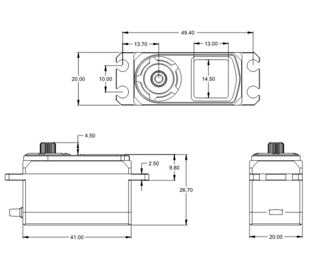 HV Coreless Digital Servo, .07sec / 208.3oz @ 8.4V