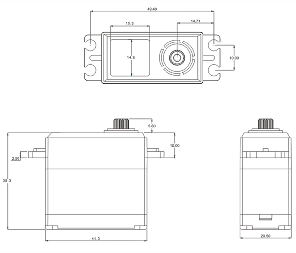 LV Coreless Digital Servo, .11sec / 416.6oz @ 7.4V