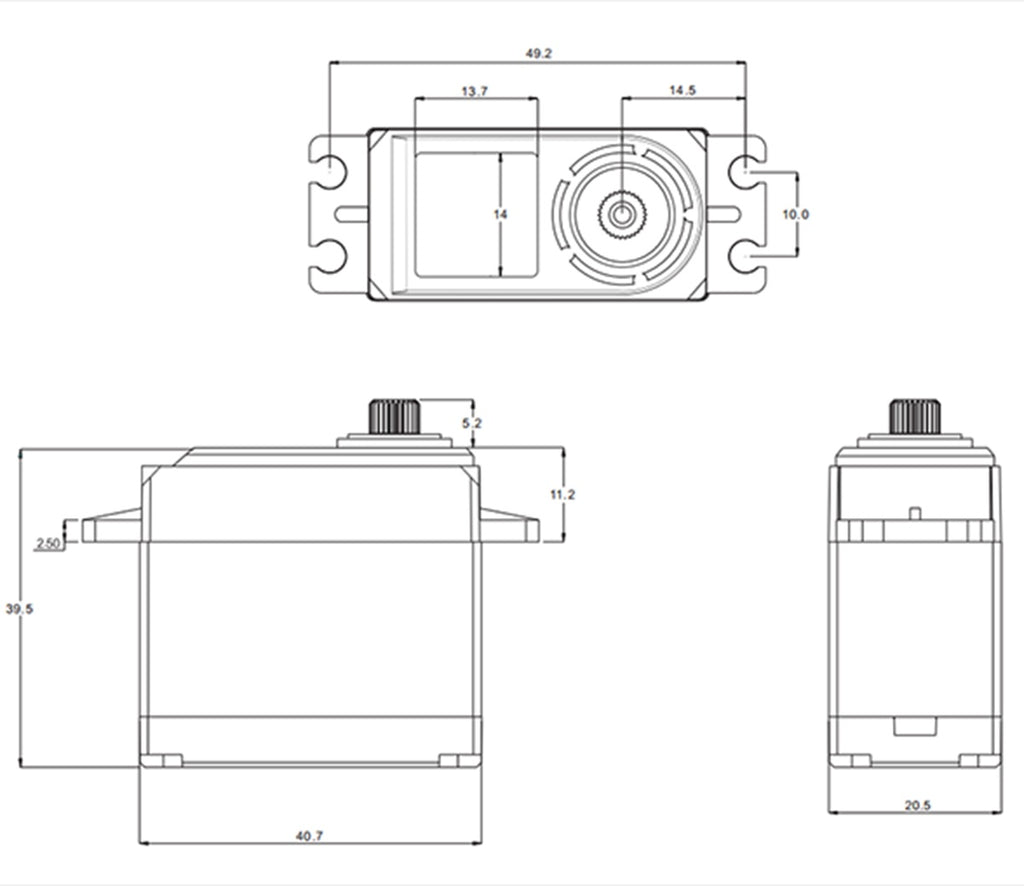 LV DC Digital Servo, .13sec / 208.3oz @ 6.0V
