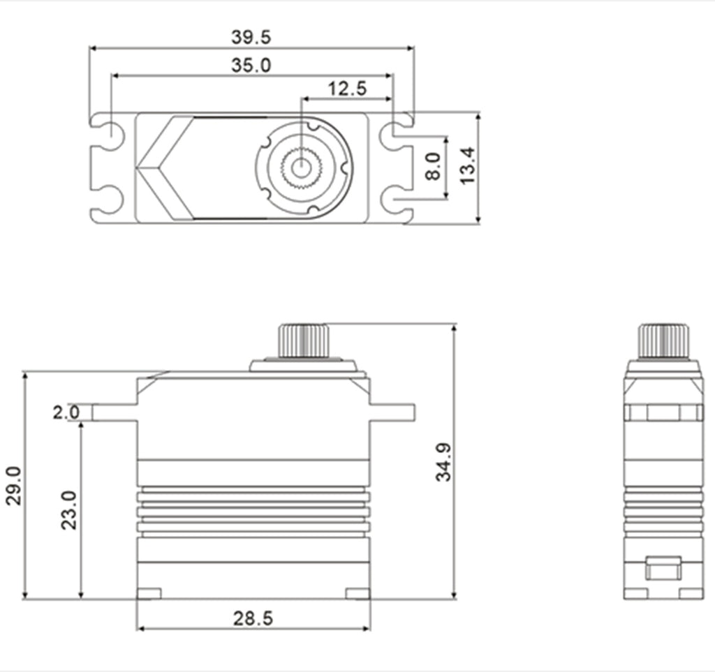 HV Coreless Digital Servo, .055sec / 125.0oz @ 8.4V