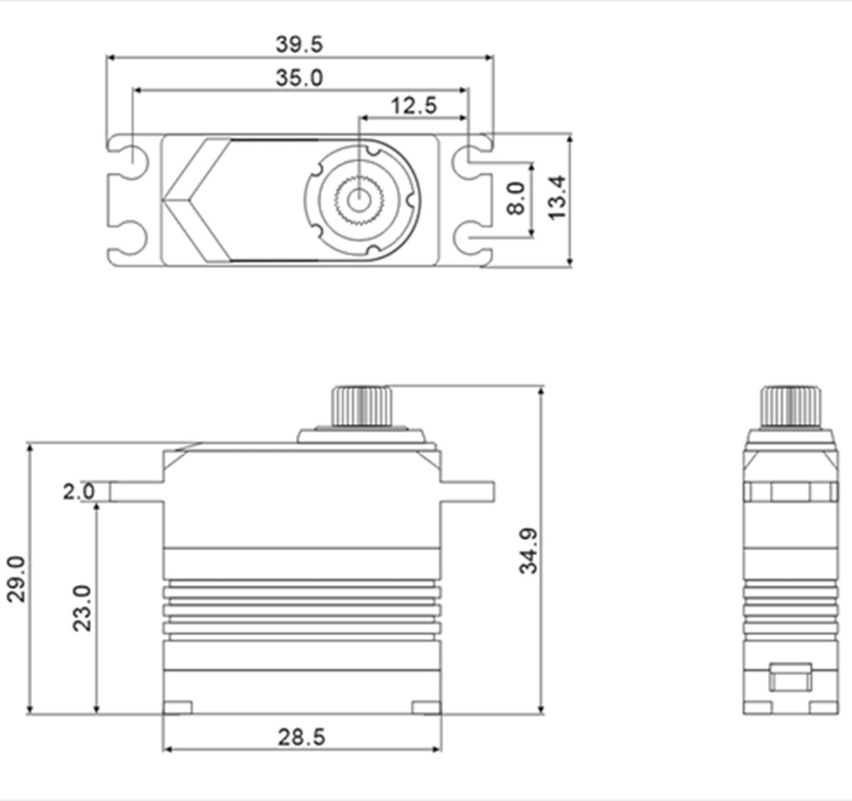 HV Coreless Digital Servo, .055sec / 125.0oz @ 8.4V